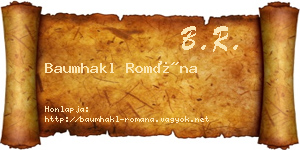 Baumhakl Romána névjegykártya